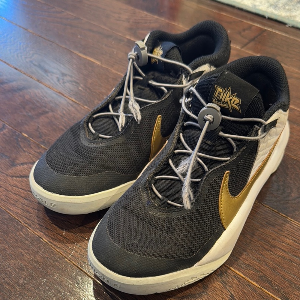 Black and Gold Nike Basketball Shoes